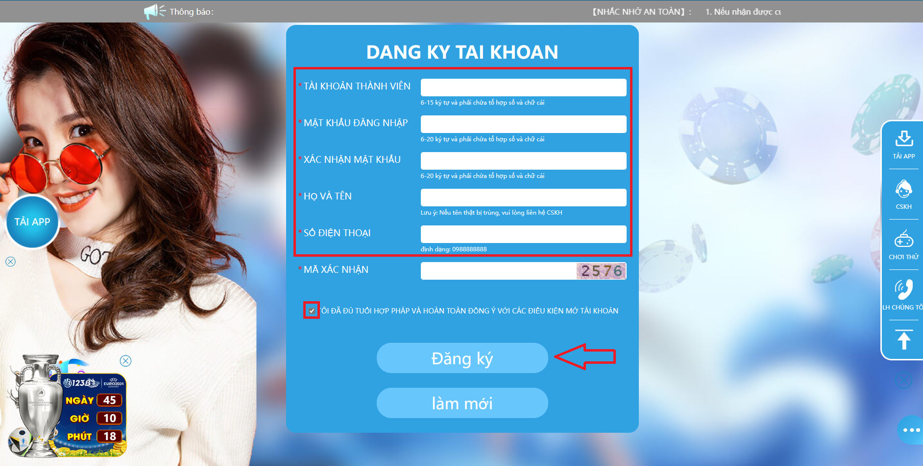 Hướng dẫn từng bước để đăng ký