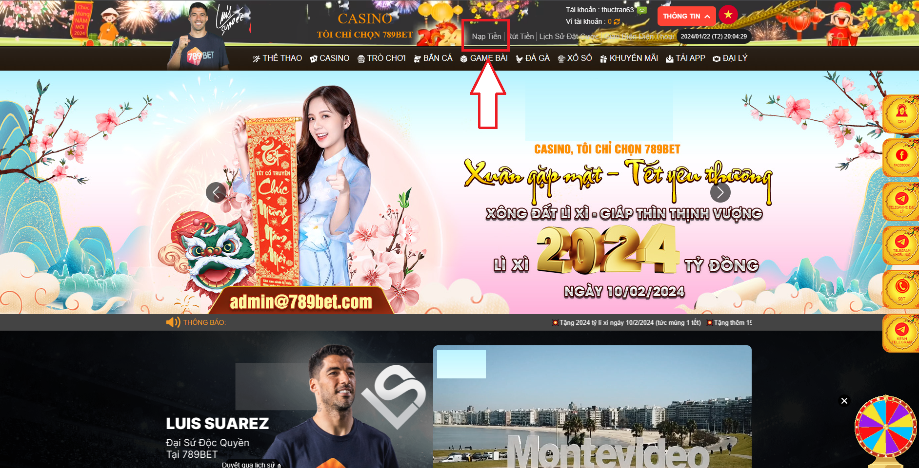 Gửi tiền nhanh vào sòng bạc 789bet