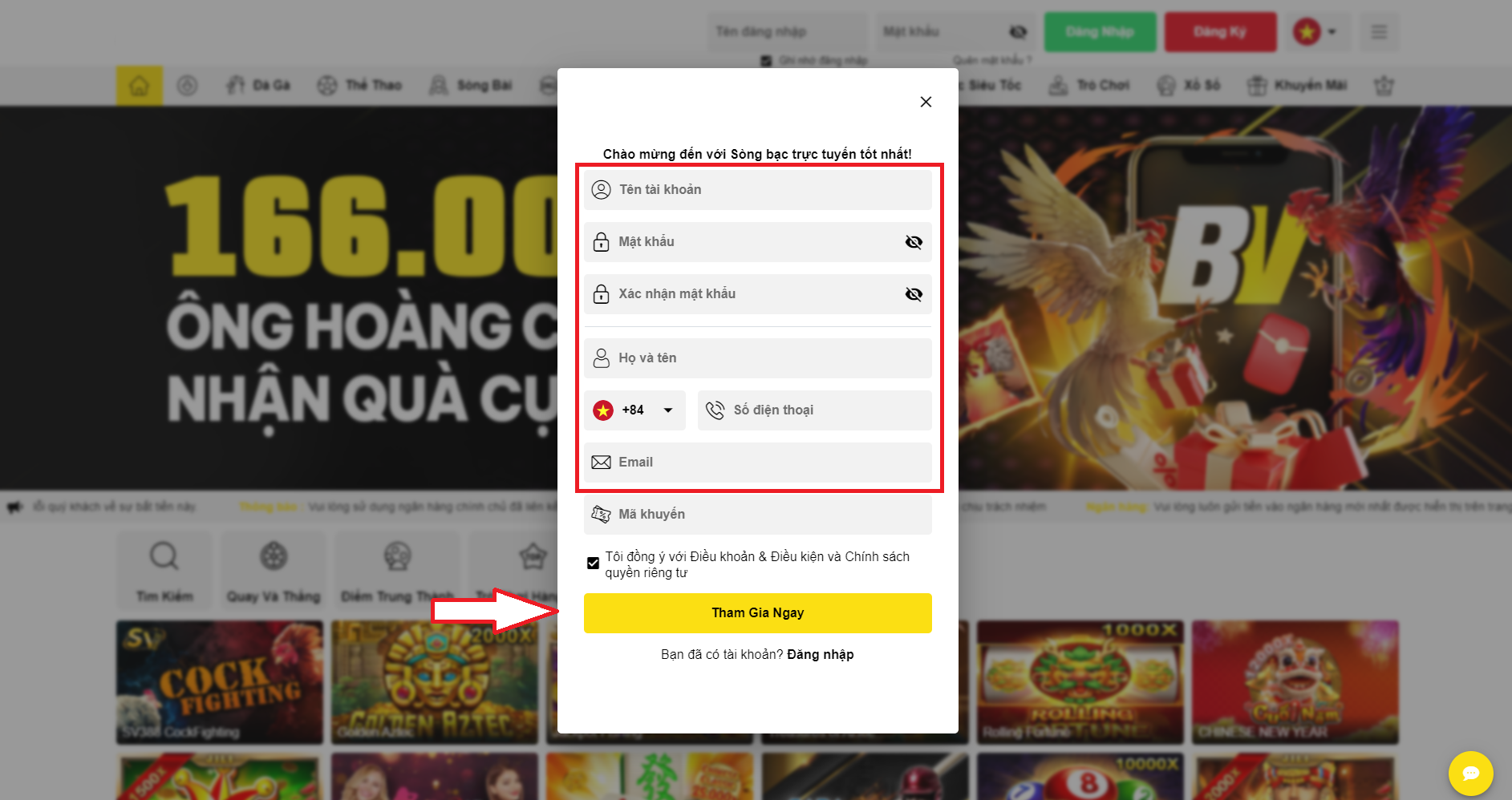 Đăng ký BETvisa từng bước