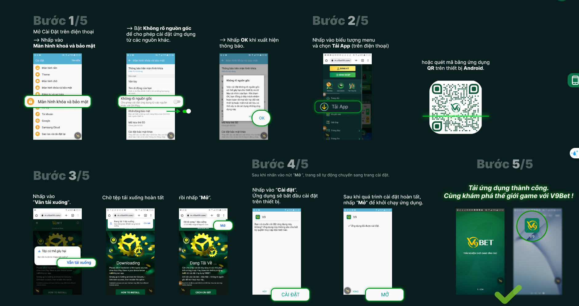 Thuật toán từng bước để cài đặt V9Bet trên Android của bạn Thuật toán từng bước để cài đặt V9Bet trên Android của bạn
