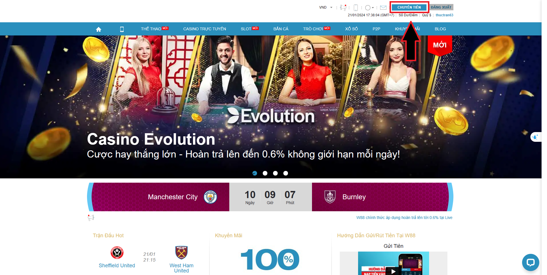 Cách nạp tiền vào ví tại văn phòng nhà cái W 88 Cách nạp tiền vào ví tại văn phòng nhà cái W 88