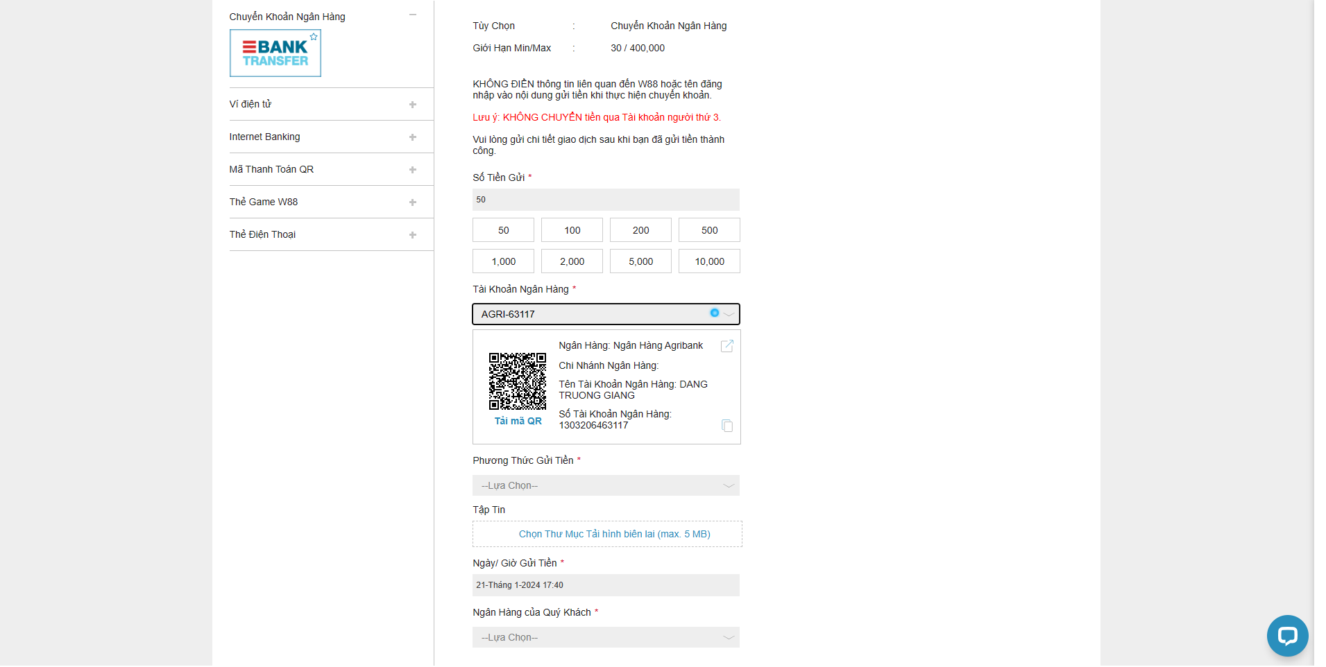 Các phương thức gửi tiền W88 phổ biến dành cho người chơi Việt Nam Các phương thức gửi tiền W88 phổ biến dành cho người chơi Việt Nam
